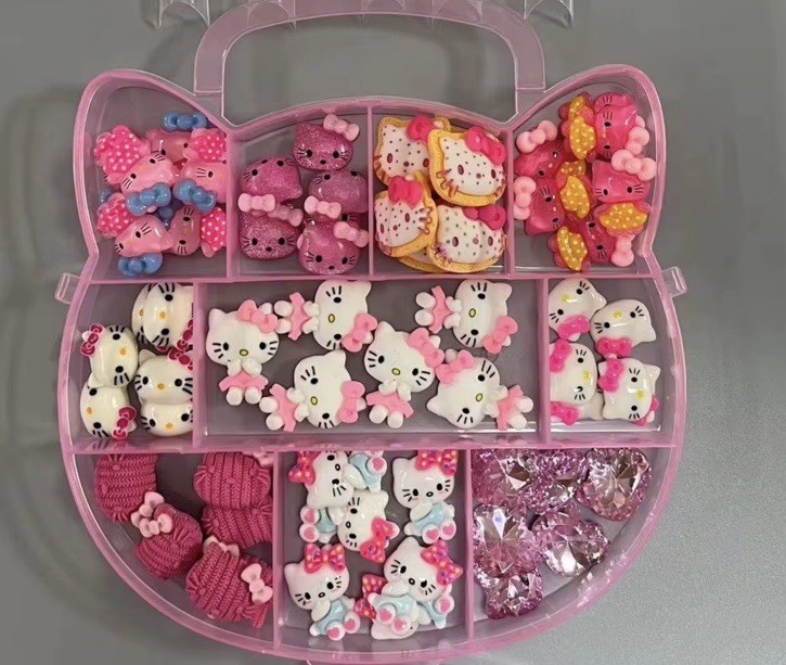 180pc Hello Kitty Nail Junk Jewerly Craft Charms (Pack Of 3 Sets)
