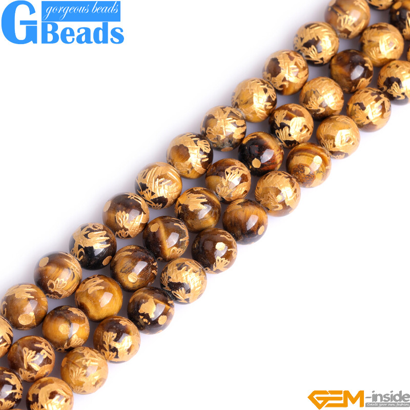 Natural Tiger’s Eye Carved Buddhist Tibet Mala Prayer Round Beads Free Shipping
