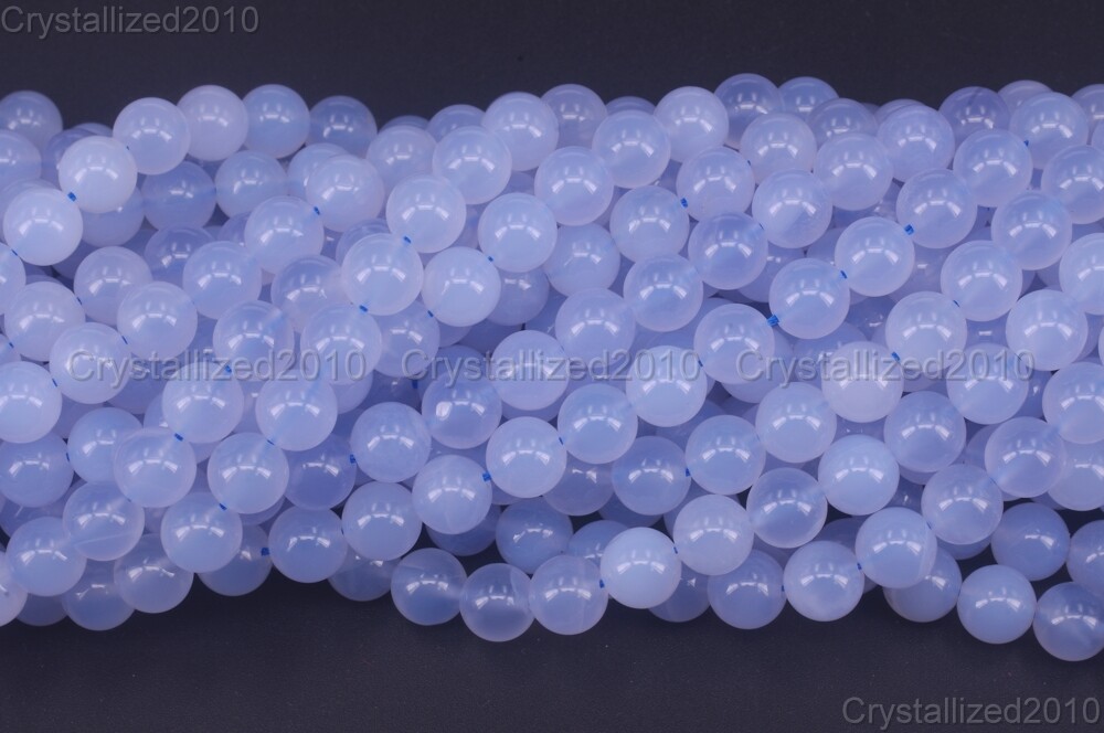 Grade AAA Natural Gemstone Blue Chalcedony Round Beads 6mm 8mm 10mm 12mm 16″