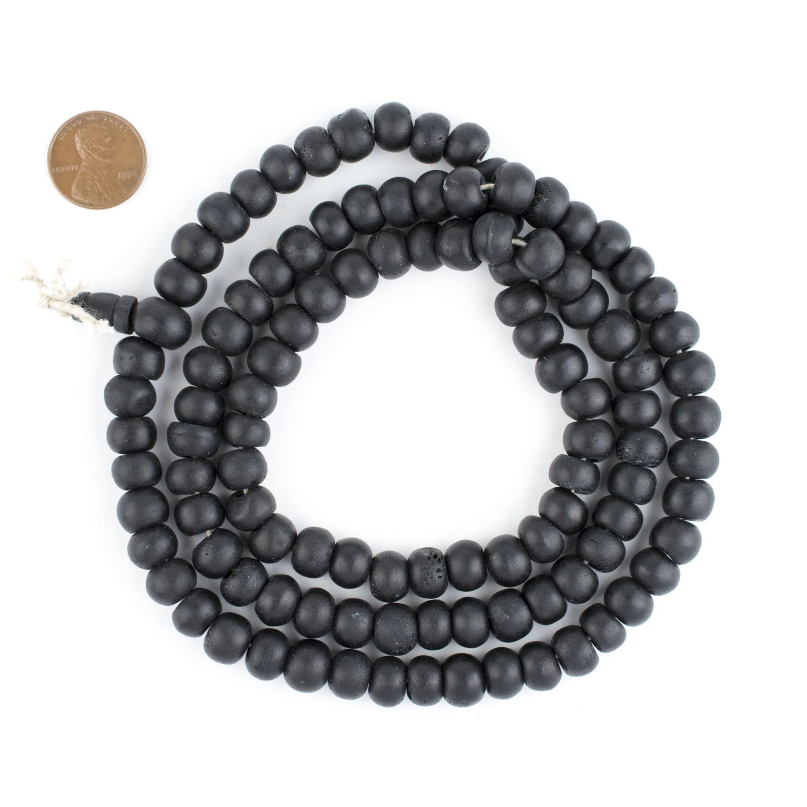 Black Bone Mala Beads 10mm Nepal Round Large Hole 34 Inch Strand