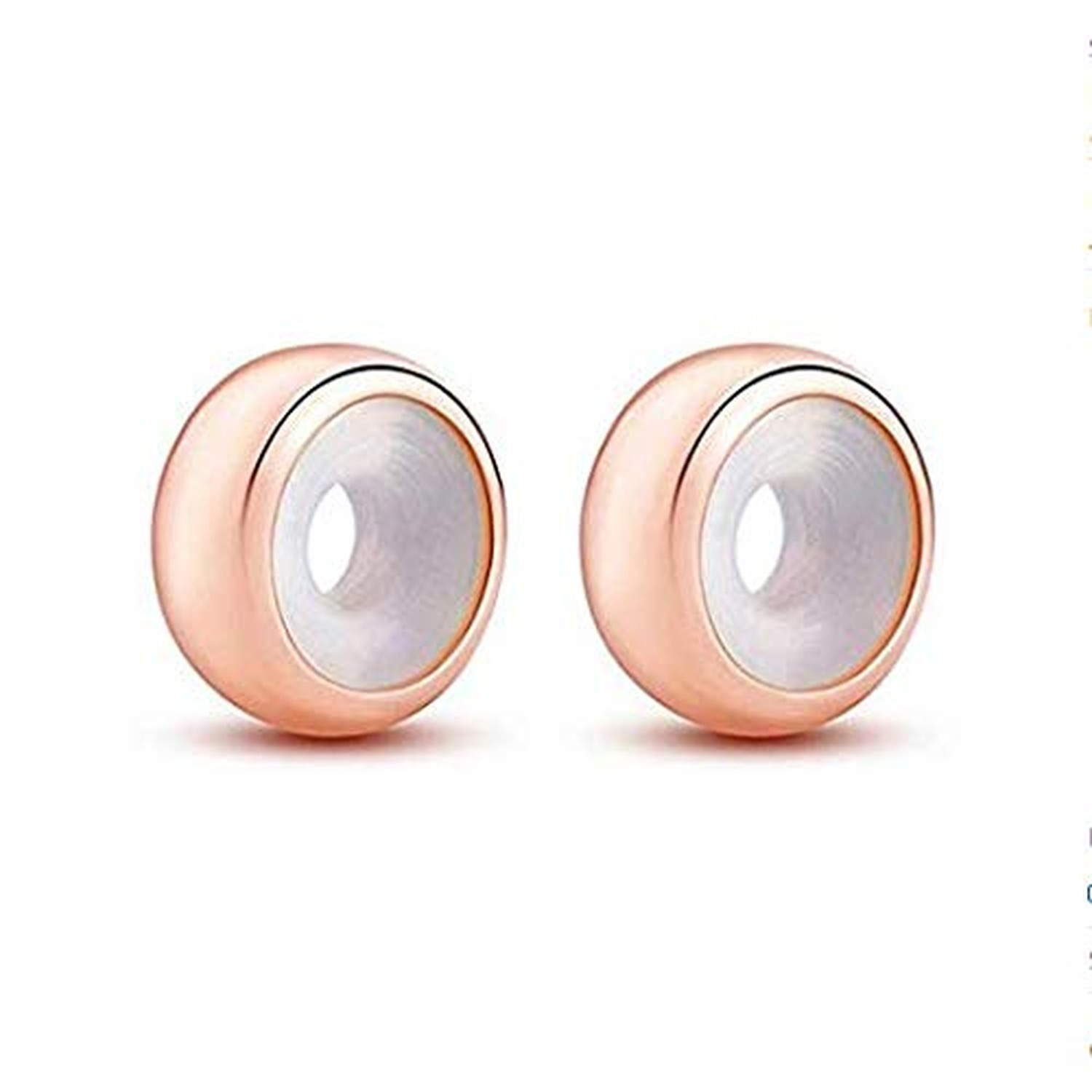 2pcs Rose Gold Plating Rubber Charm Stopper Spacer Bead 925 Sterling Silver f…