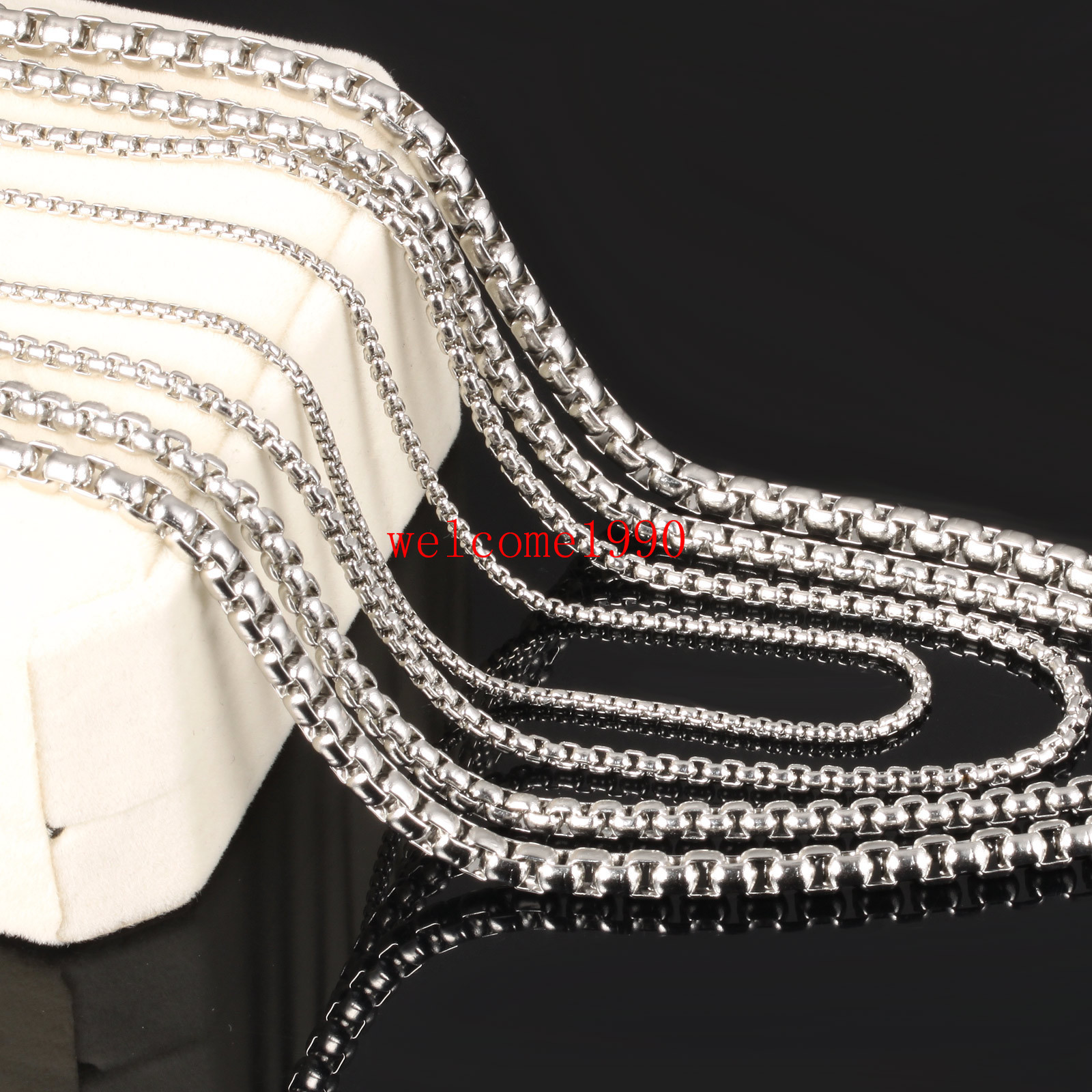 10meter 3mm Square Rolo Chain Stainless Steel jewelry finding Chains Marking DIY