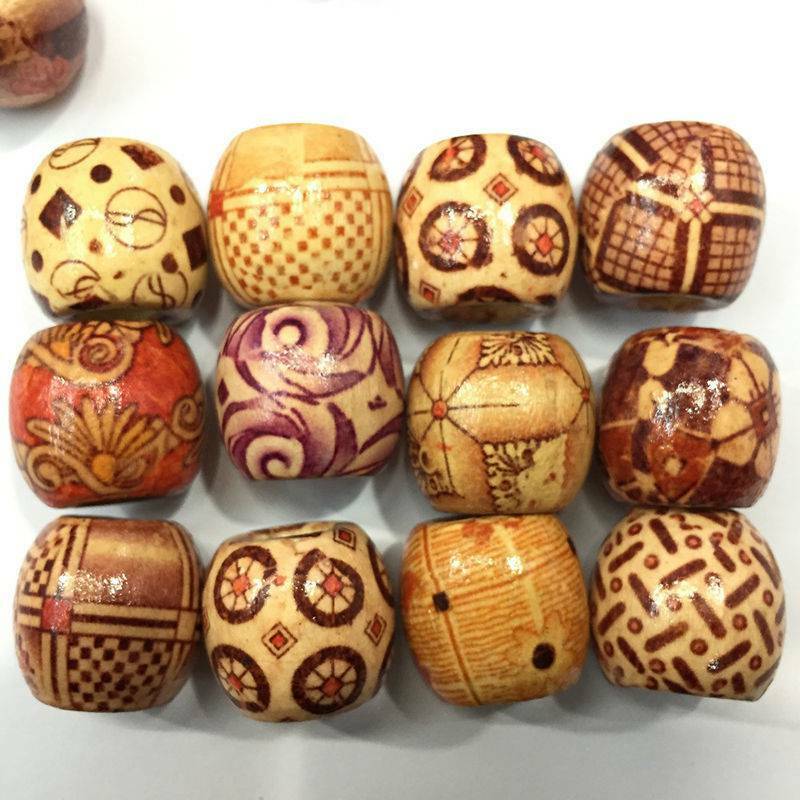 Wooden Beads Mixed BOHO 100pcs for Macrame Charms Large Hole Crafts
