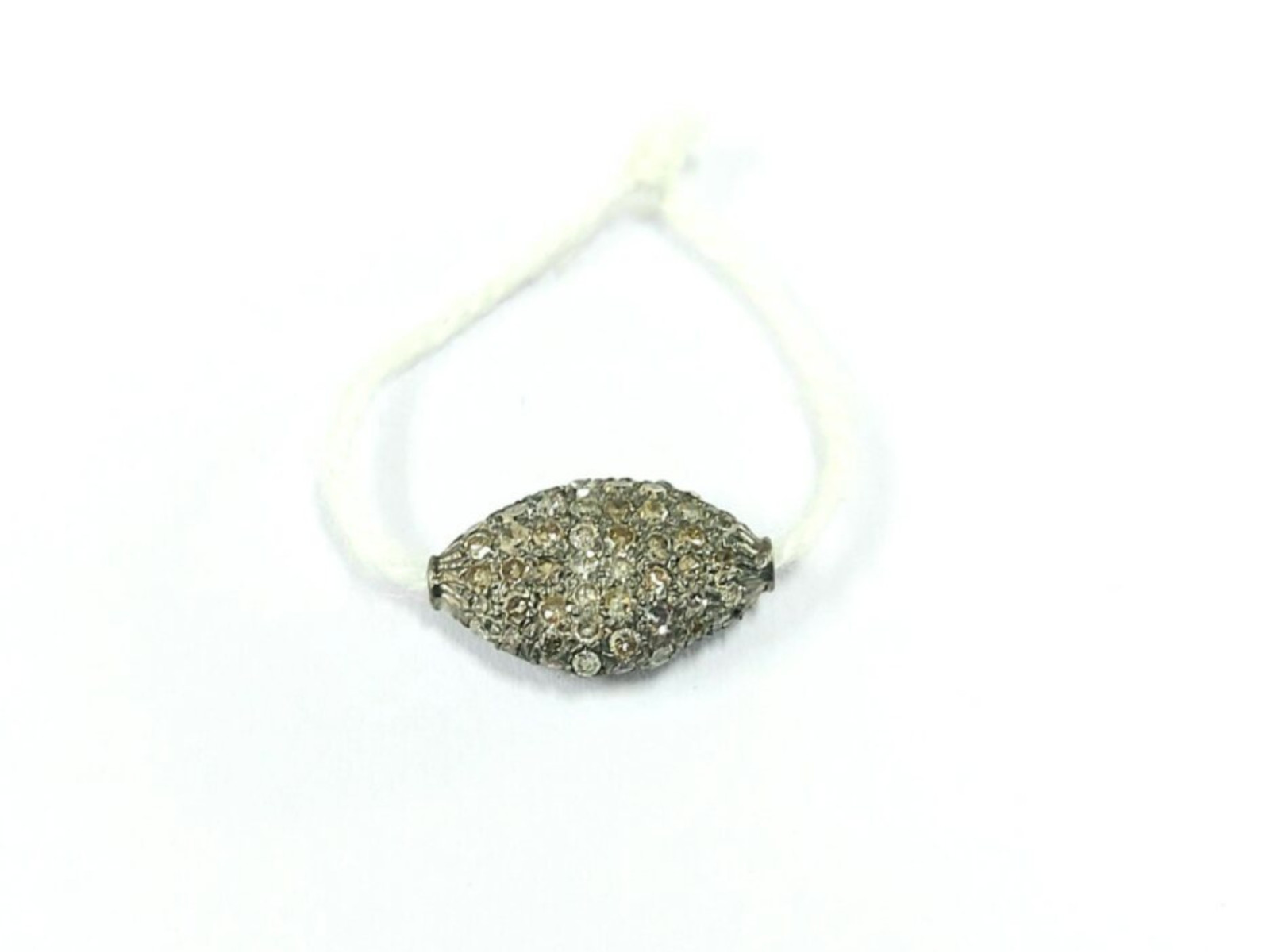 Pave Diamond Spacer Beads Silver Beads Rose Cut Diamonds Beads For Necklace.