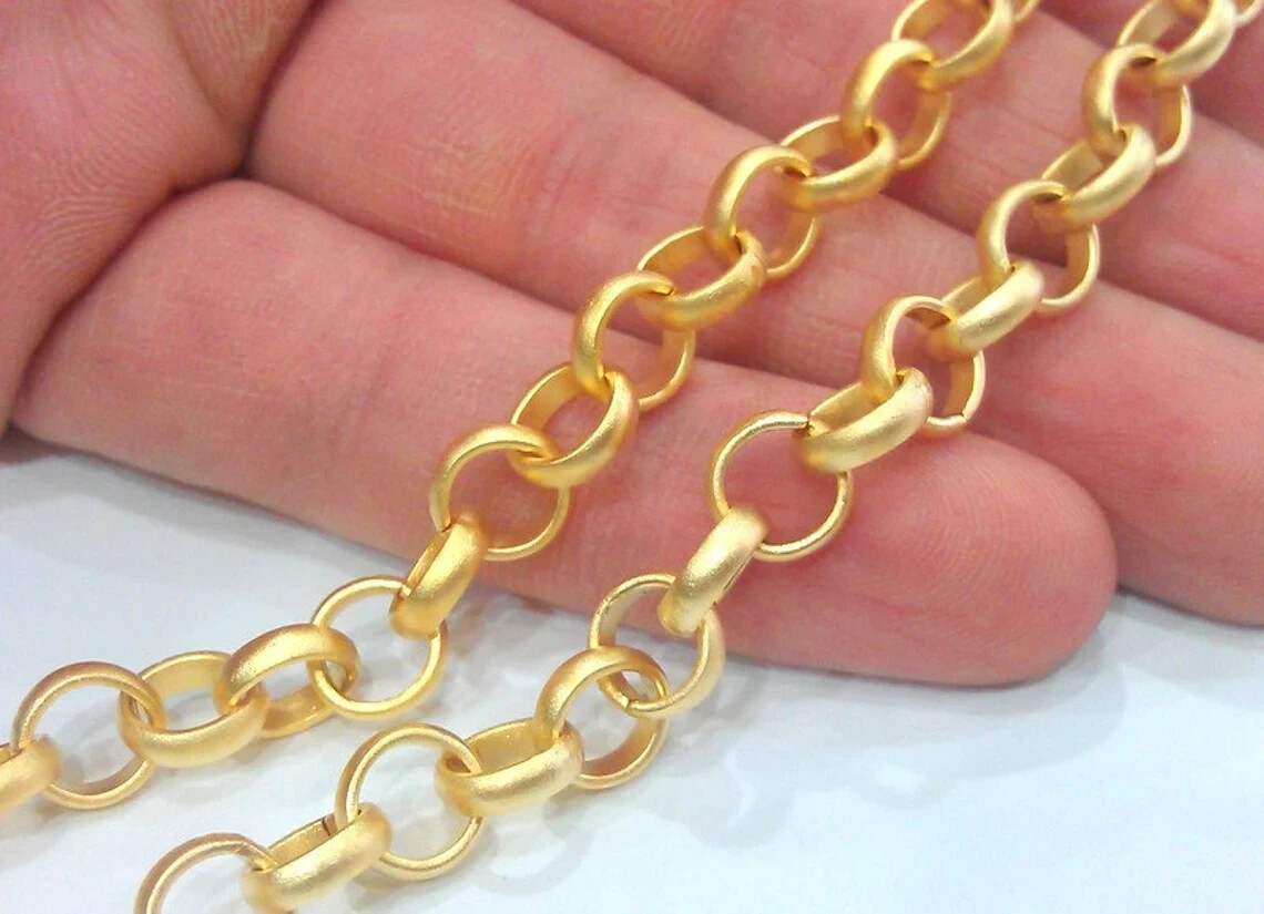 Large Rolo Chain 1 Meter – 3.3 Feet Gold Plated jewelry Accessories