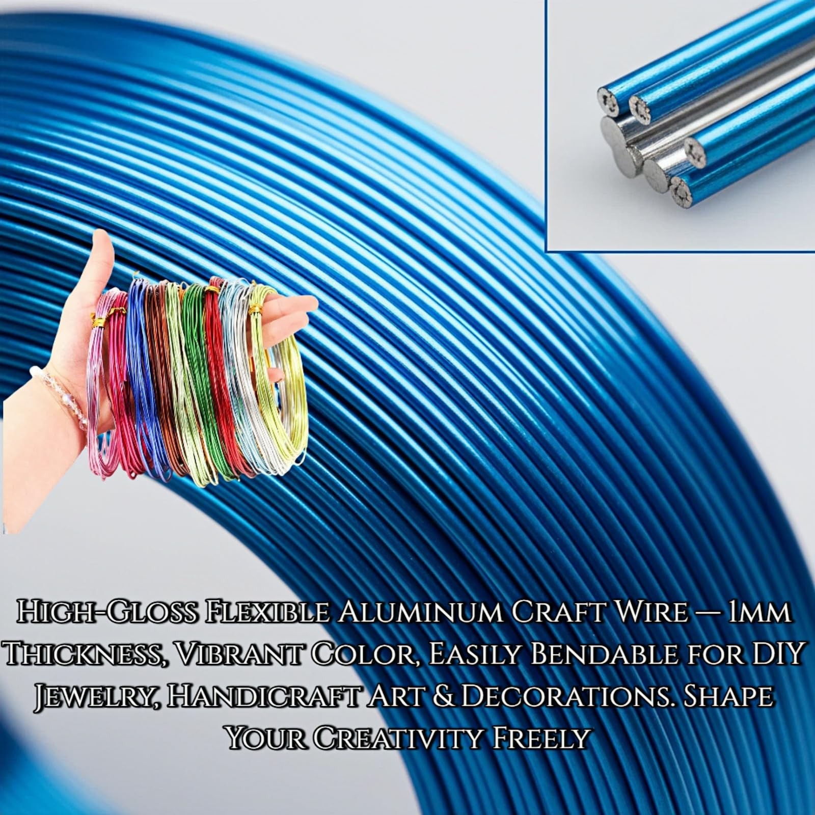 12 Rolls Colored Aluminum Craft Wire 196.8 Feet 18 Gauge Flexible Anodized Metal