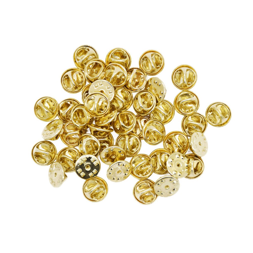 100 Sets Easy to Use Lapel Holder Brooch Clasps Pin Backs for DIY Jewelry Making