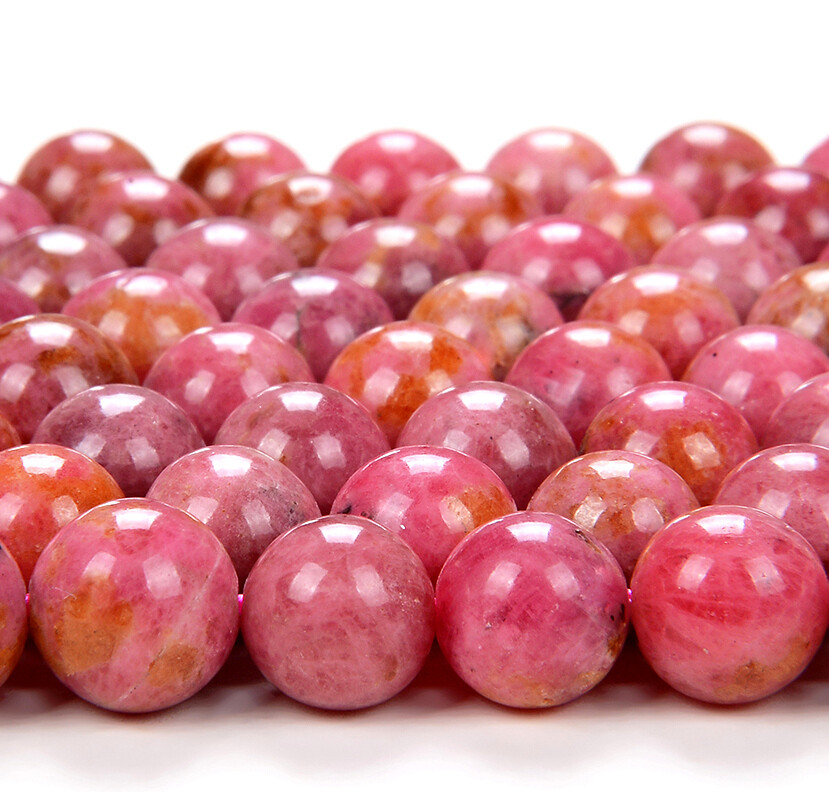 Thulite Grade AA Round 5MM 6MM 7MM 8MM 9MM 10MM 11MM 12MM 13MM Beads(D229 D230)