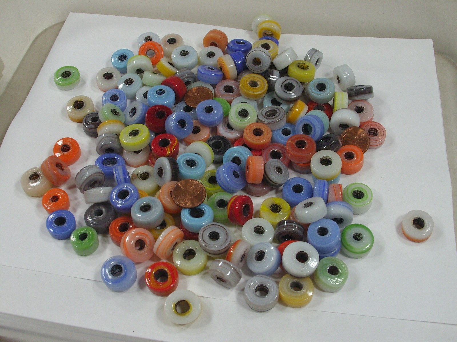 2 Pounds India Handmade Large Sliced Round Glass Beads Wholesale Bulk (BVP-9) ⭐