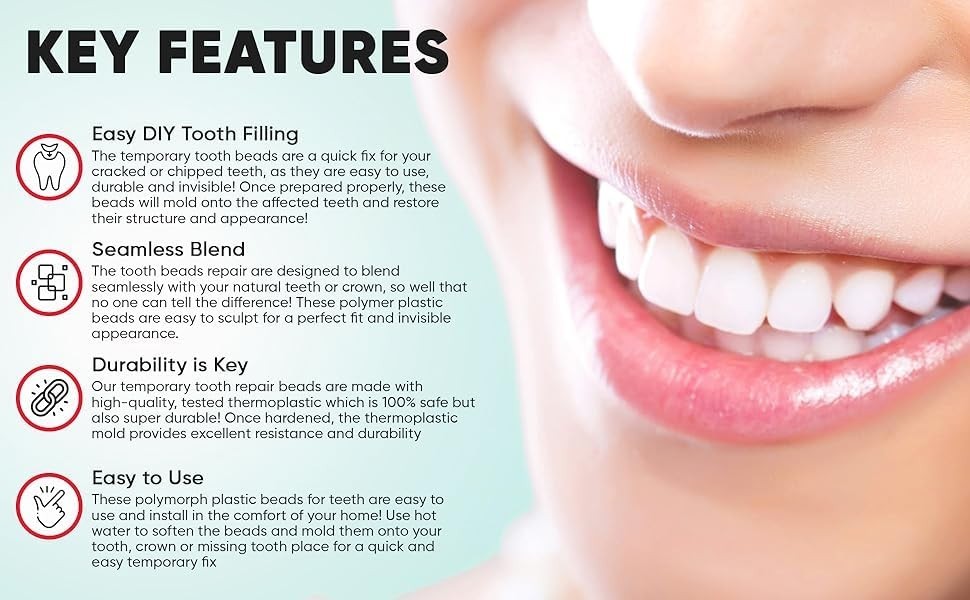 20g Moldable Thermal Beads for DIY Tooth Repair – Invisible & Durable Solution