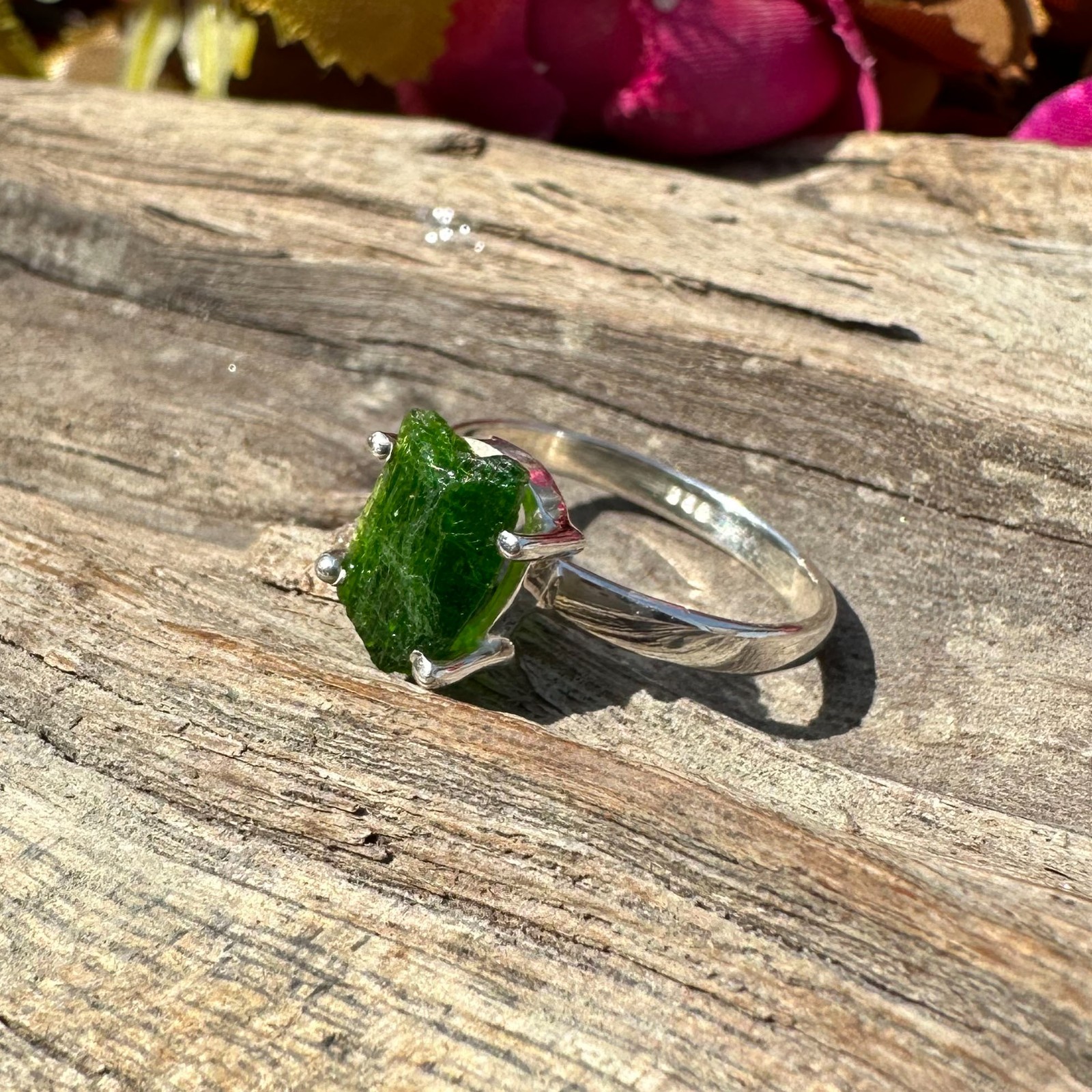 Top Grade Chrome Diopside Gemstone Ring 925 Sterling Silver Ring Size-9 EBR508