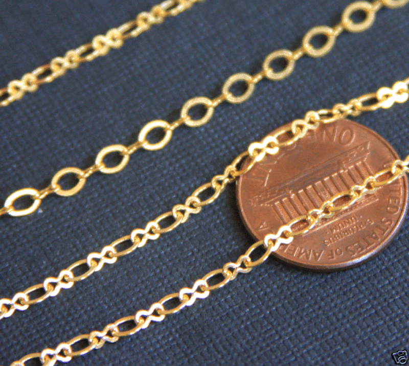 10 ft Gold Plated Figure 8 Connector Chain 2.5X3.1mm