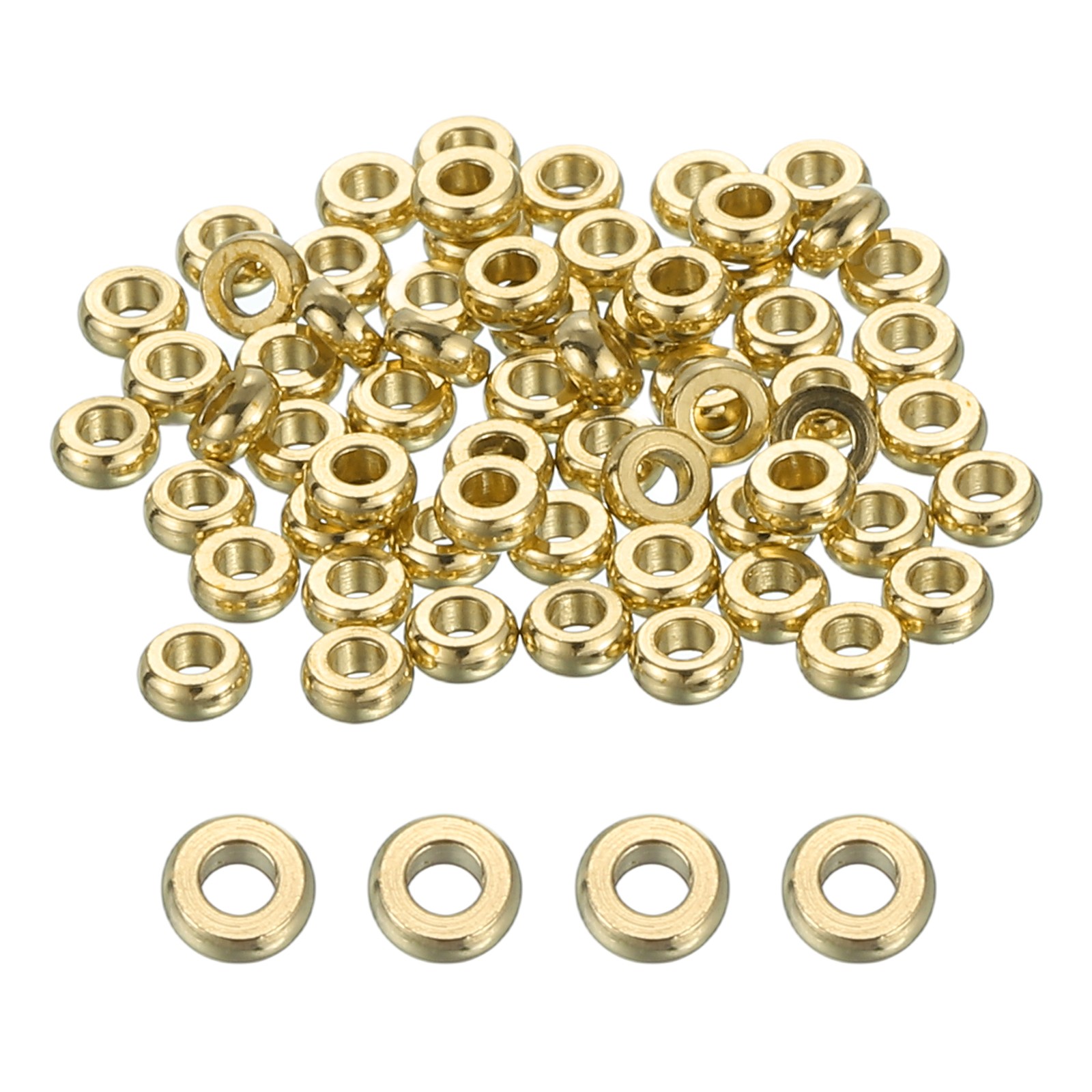 120 x Flat Round Spacer Beads 3mm Brass Heishi Beads for Jewelry Making
