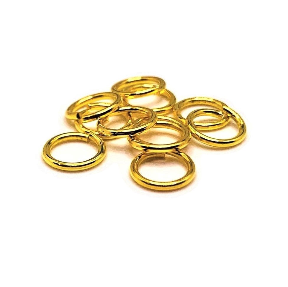 8mm, 18g, Gold Plated Open Jump Rings – US Seller