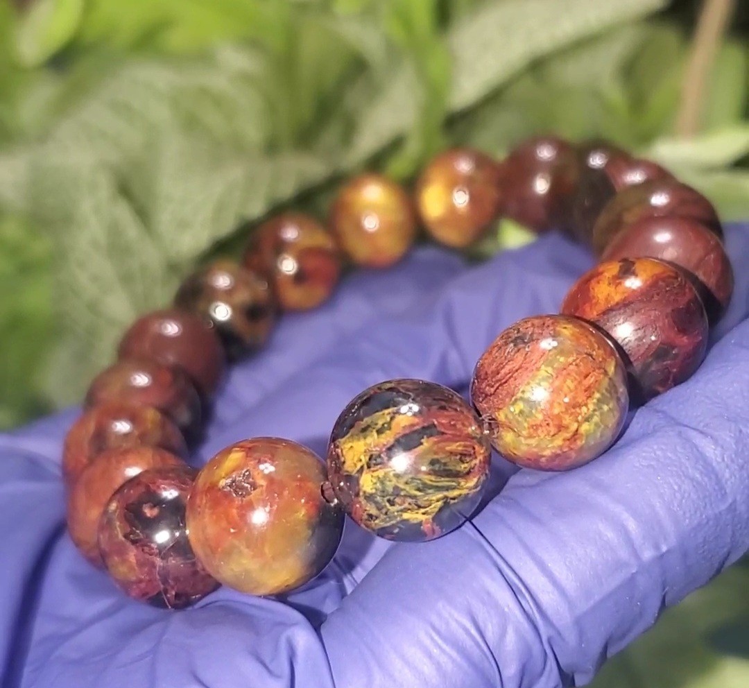 Natural Pietersite 11.8mm Bead Bracelet 1pc