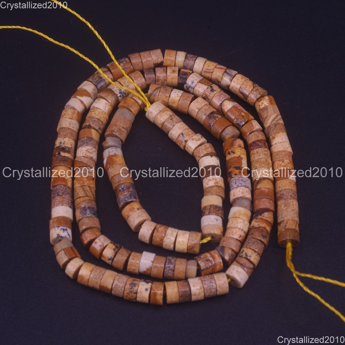 Natural Gemstones Heishi Cylinder Disc Spacer Beads Jewelry Making 2x4mm 15.5″