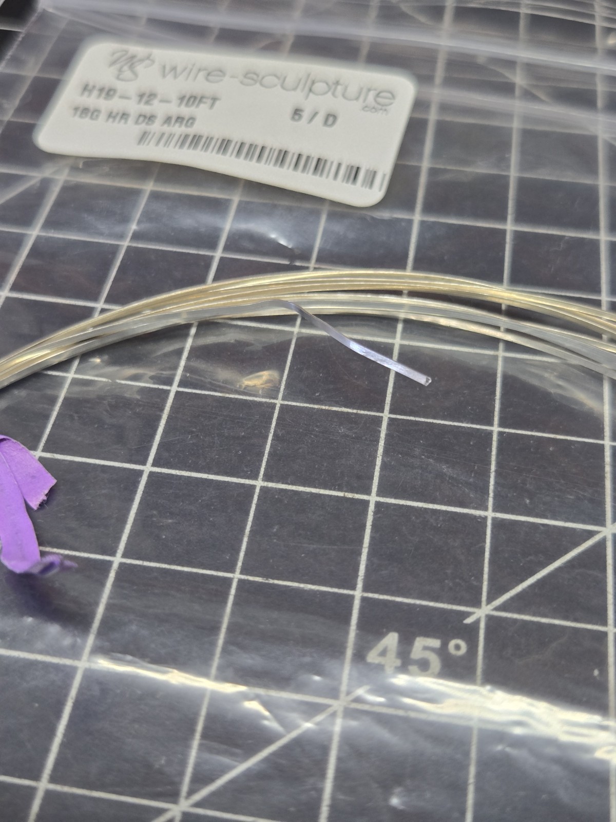 Argentium Wire 18g (gauge) Half Round dead soft Silver 13.7g Metalsmith Jeweler