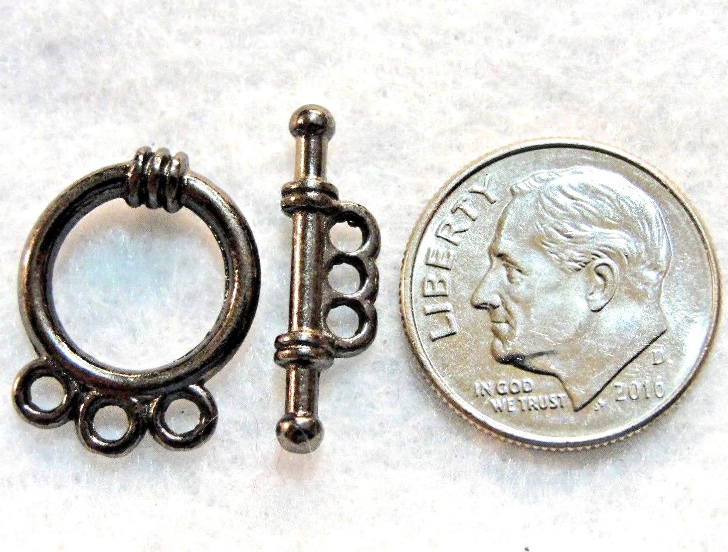50Sets WHOLESALE Shinny Black Smooth 3 Strand Toggle Clasps Tibetan Hooks Q0735