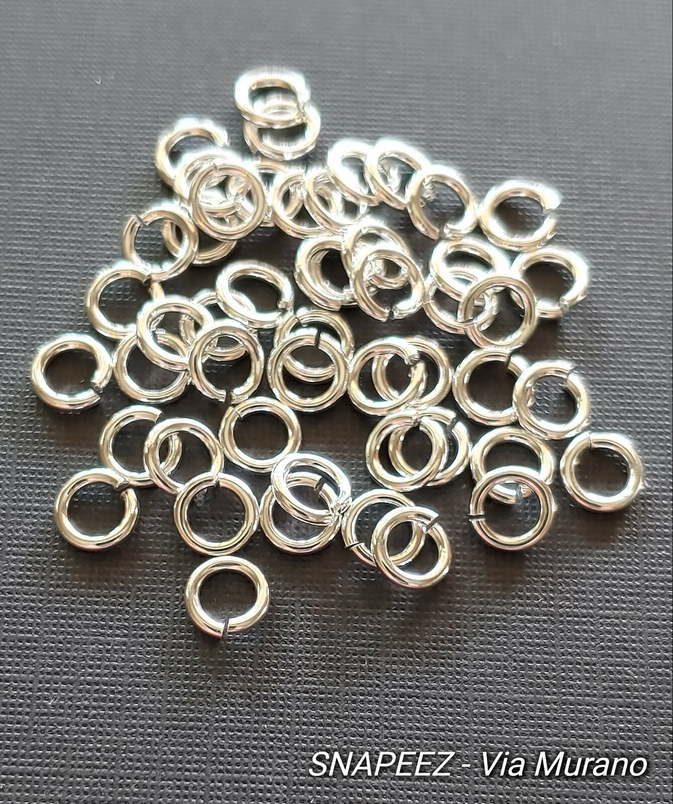 SNAPEEZ® II ULTRAPLATE® 99.9% Shiny Silver Jump Ring 5mm. Made in USA.