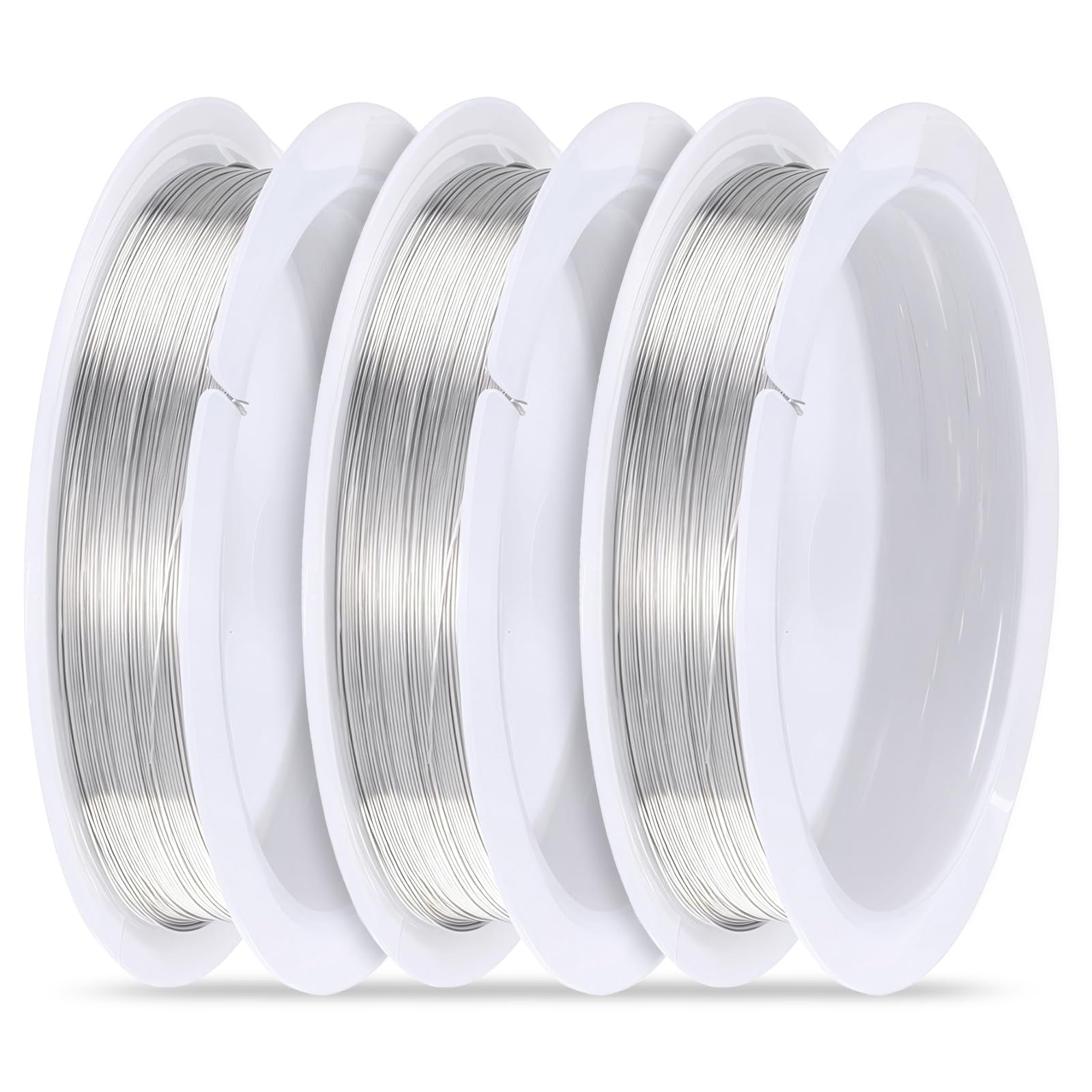 3 Rolls Beading Wire Silver 0.3mm Copper Wires for Jewelry Making, Tarnish Resis