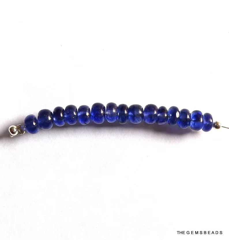 AAA+++ Blue Sapphire Rondelle Beads 4-5mm | 15 Natural Loose Gemstones