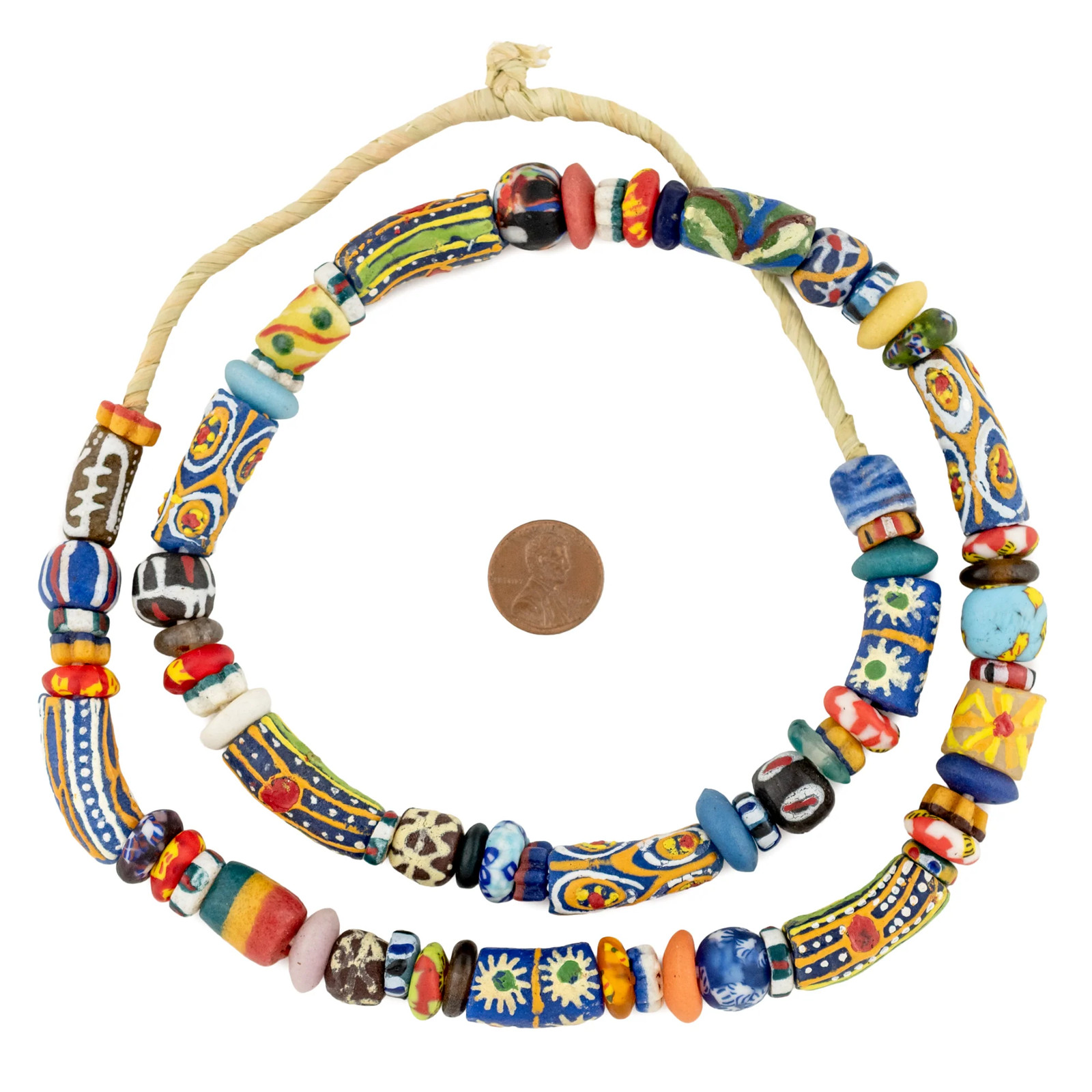 Premium Medley of Ghana Glass Beads 13mm African Multicolor Mixed Large Hole