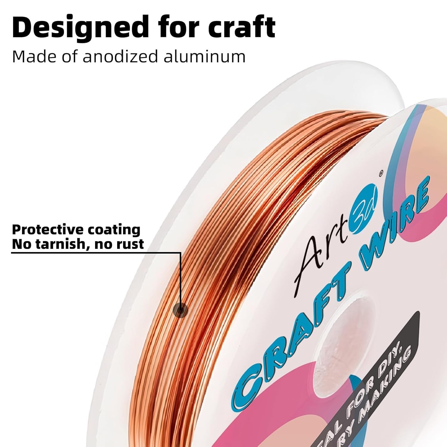 Elegant 18 Gauge Polished Copper Wire – 120 FT for DIY Projects & Gardening