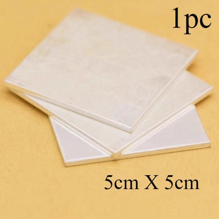 S999 Real Fine Silver Sheet Rectangular 50x50mm Jeweler DIY 0.1 0. 0.5 1.0mm
