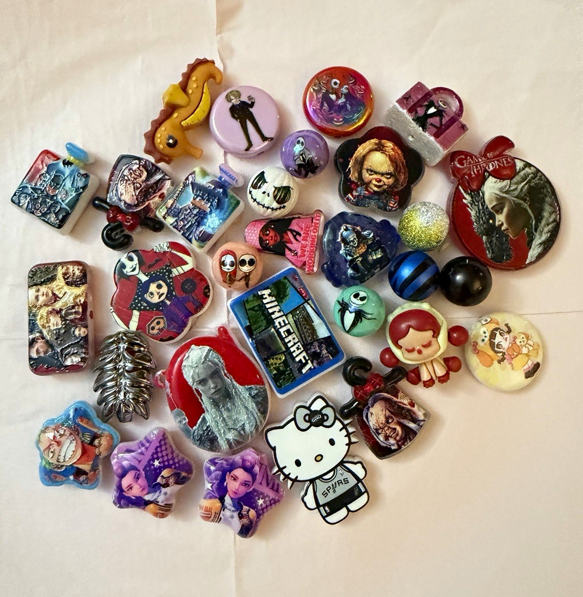 Assorted Halloween Focal Beads/Charms Lot, Multicolor