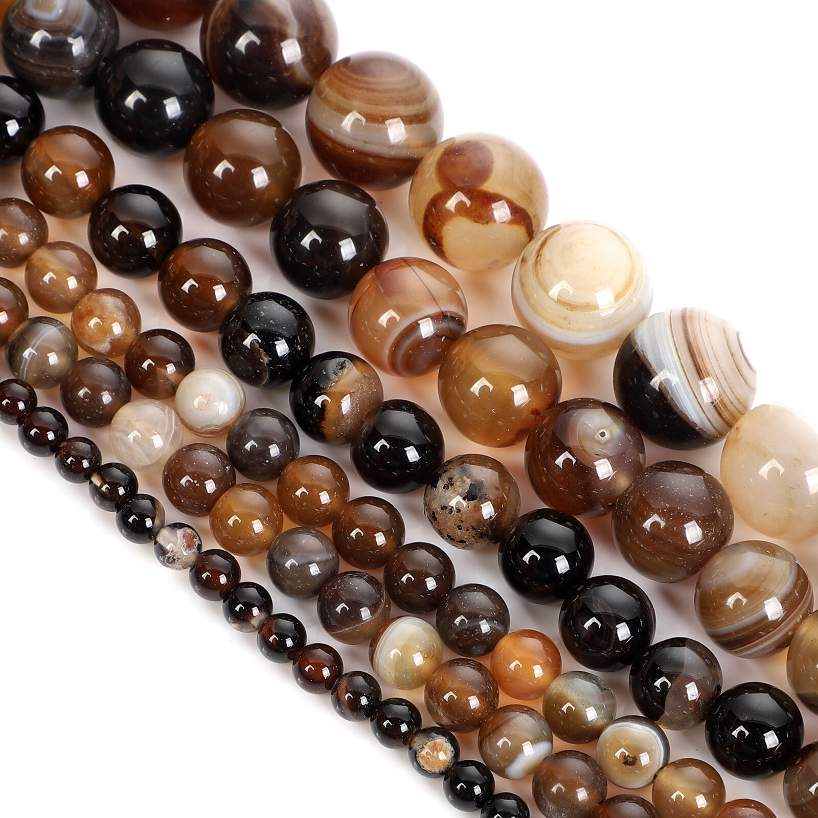4mm 6mm 8mm 10mm 12mm Agate Natural Gemstone Round Spacer Beads Jewelry Making