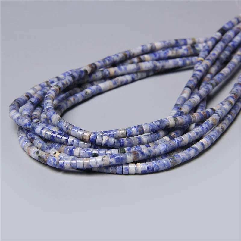 Crystal Disc Beads 4x2mm Tiny Blue Flat Round Rondelle Spacer Beads DIY Jewelry