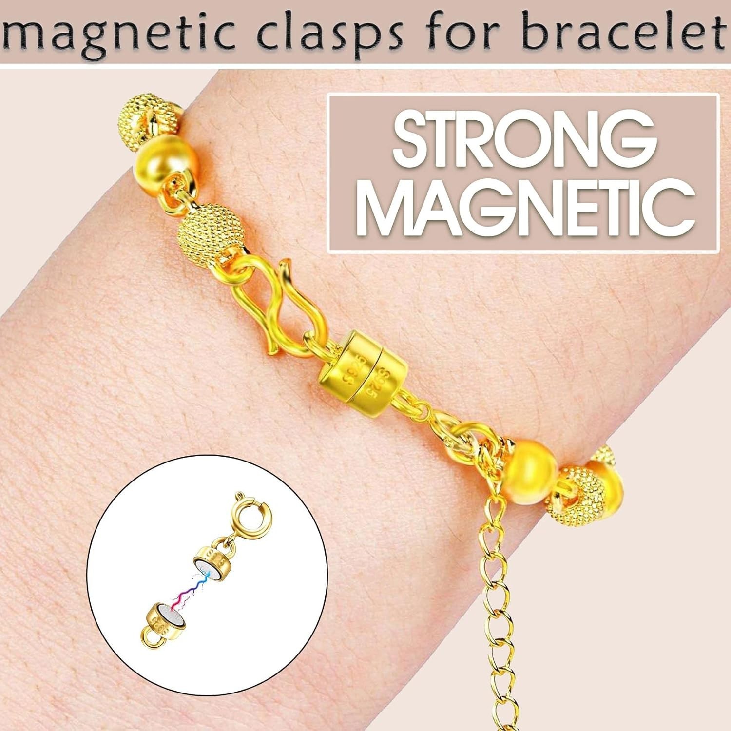 14K Gold Plated Magnetic Clasps for DIY Jewelry – Hypoallergenic and Easy to Use