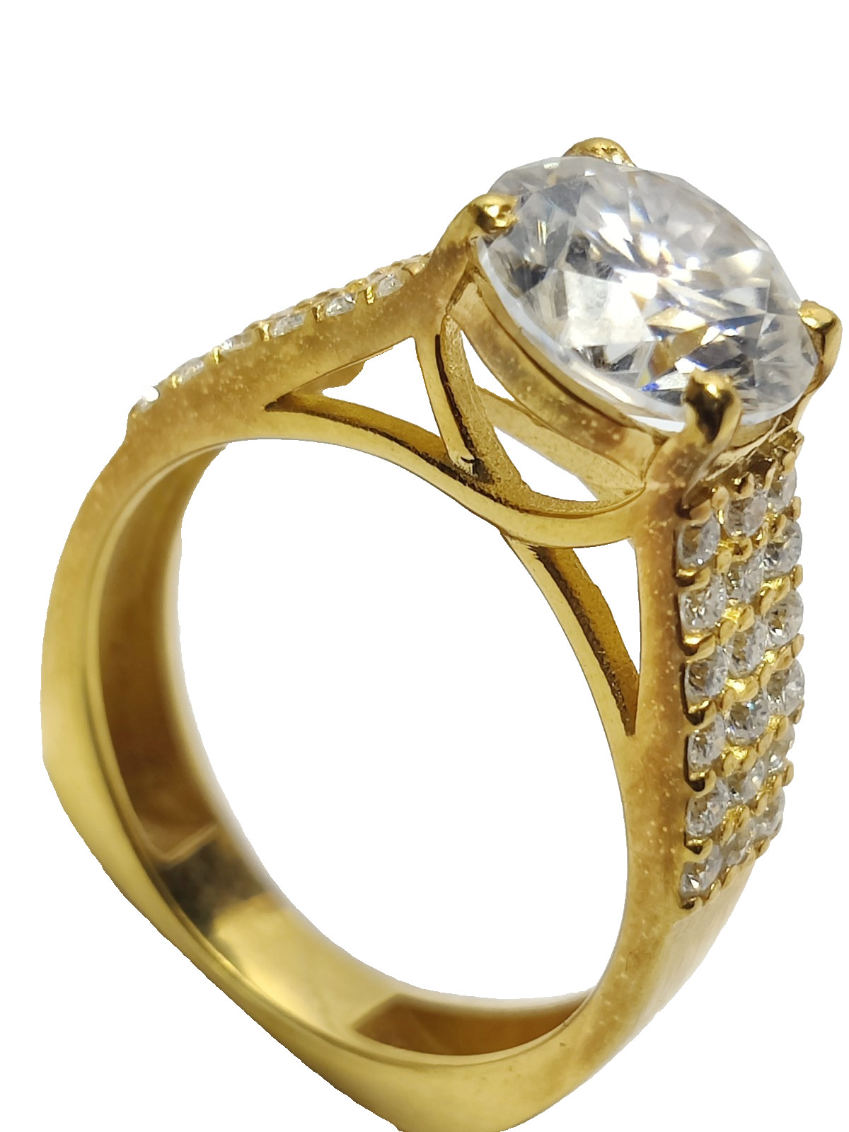 2ct 8mm Moissanite Engagement Ring 925 Sterling Silver 14K Gold Plated Wedding .