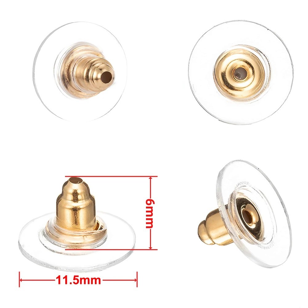 100Pcs Fishhook Earring Backs Silver Gold Bullet Clutch Backs for Pierced Earrin