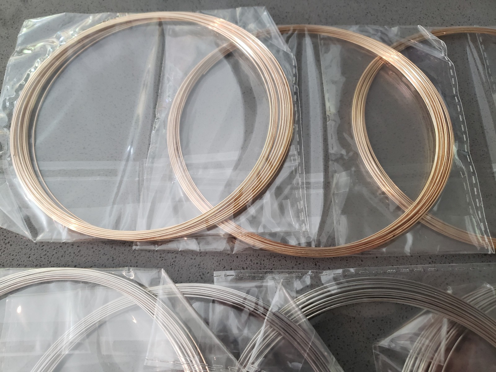 Lot of 9 Coil Memory Wire Ring for Jewelry Making Silver & Gold Tone New