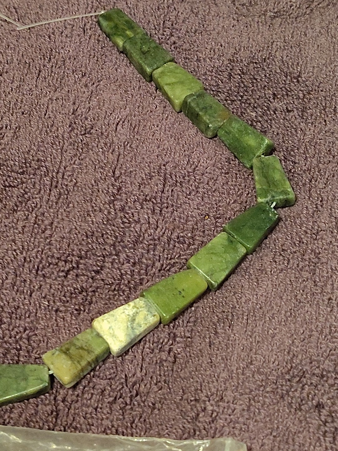 Jadeite Green Glass Beads on 15″ string Fire Mountain Gems New 22 Gem Stones