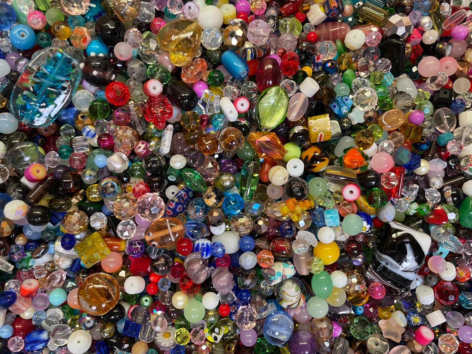 *~200~💕 Piece Glass Loose Beads*7oz+ Bulk Mixed Lot #1 Craft Jewelry!!!😀