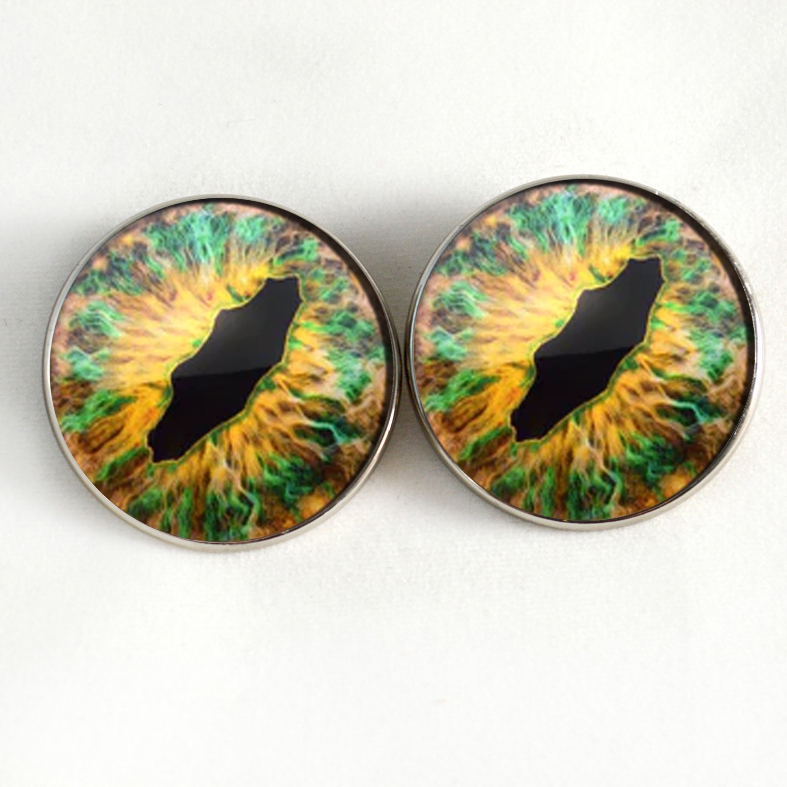 Pair Earth Dragon Half Sphere Sew-On Glass Eyes for Taxidermy Jewelry Art