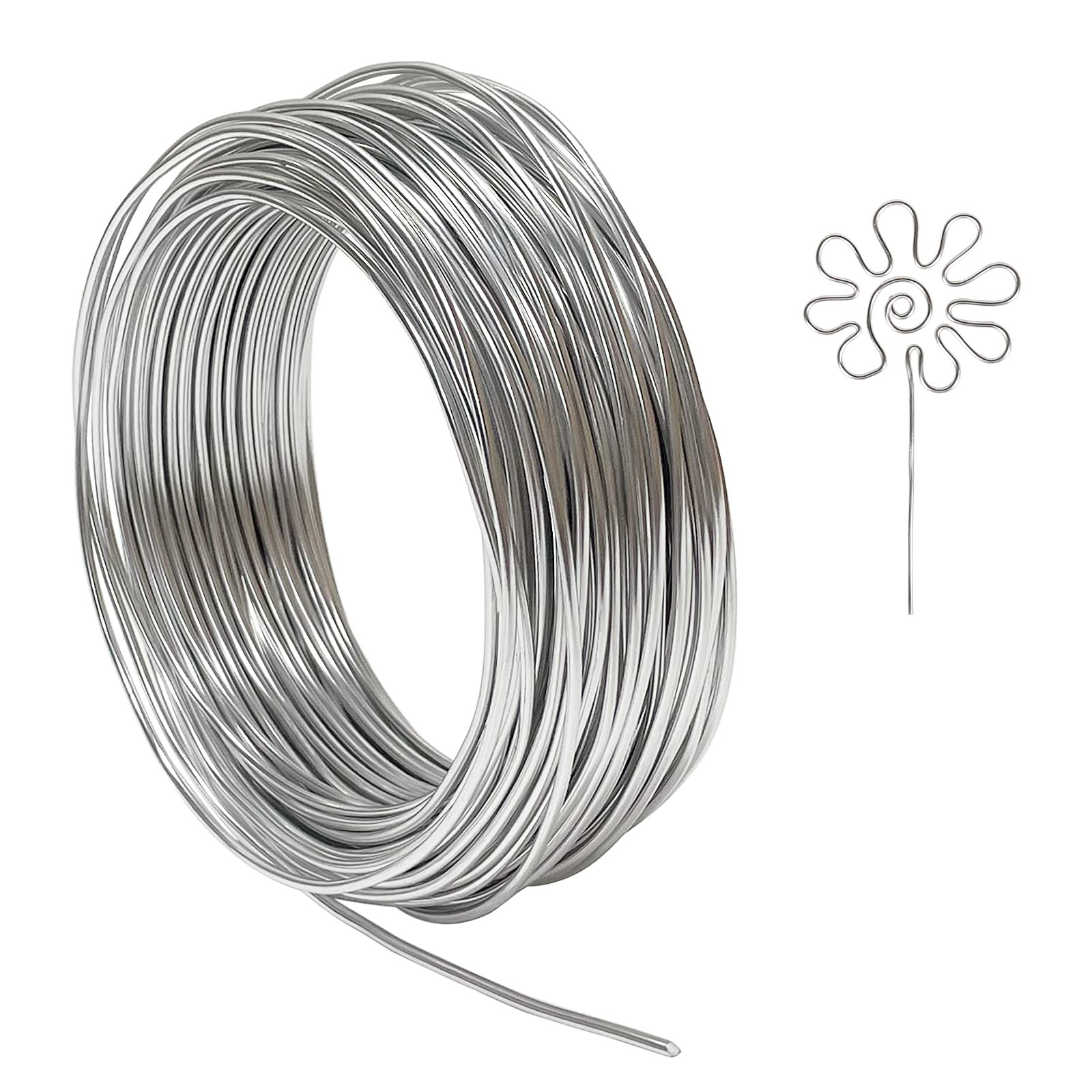 Tenn Well 12 Gauge Aluminum Wire, 100 Feet 2mm Bendable Metal Craft Wire for