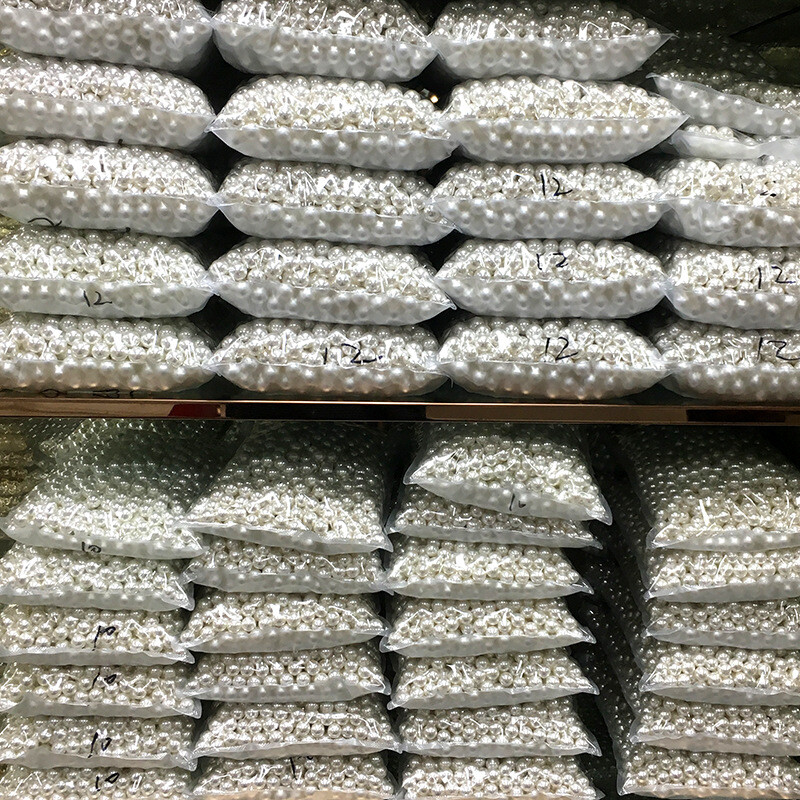 15000pcs 4~18mm High gloss ABS imitation pearl white pearl jewelry accessories