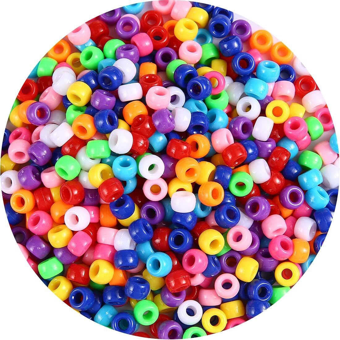 t1000+ Pcs Pony Beads Bulk Plastic Bracelet Beads 6X9Mm Pony Beads for Bracele