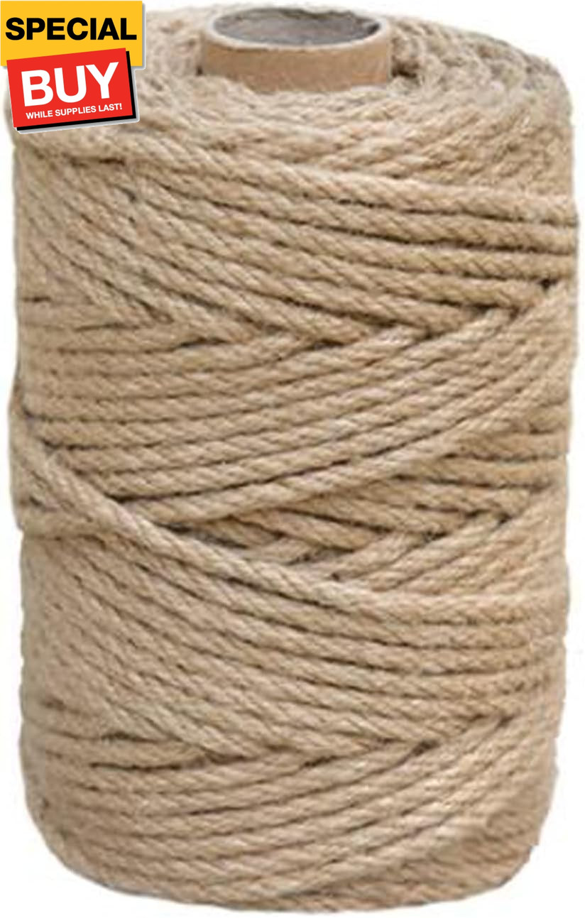 1/4 in (6 mm) X 328 Ft (100 Meters) Natural Sisal Hemp Rope Heavy Duty Thick Twi