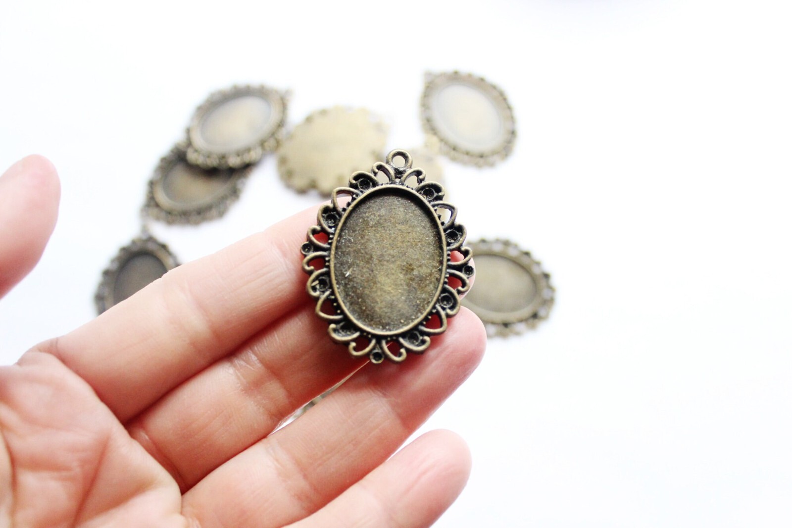 10 pcs oval blank for jewelry making cameo cabochon base supplies DIY (ov002)