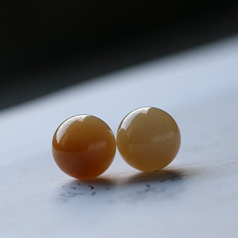 Natural Hotan Jade and Sugar Jade Powder Sugar White Jade Beads