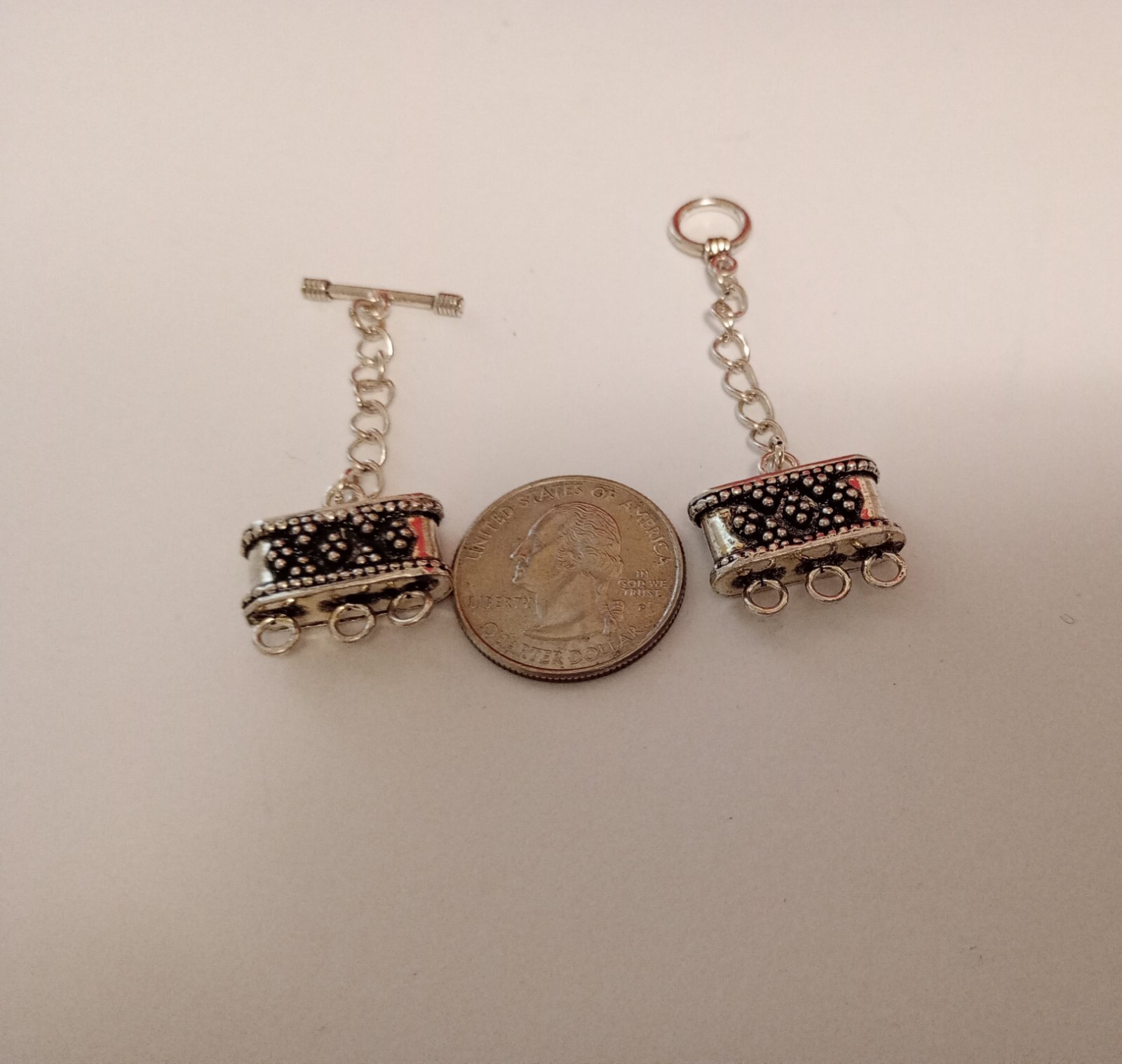 Sterling Silver 3-strand Toggle Clasp made in Bali