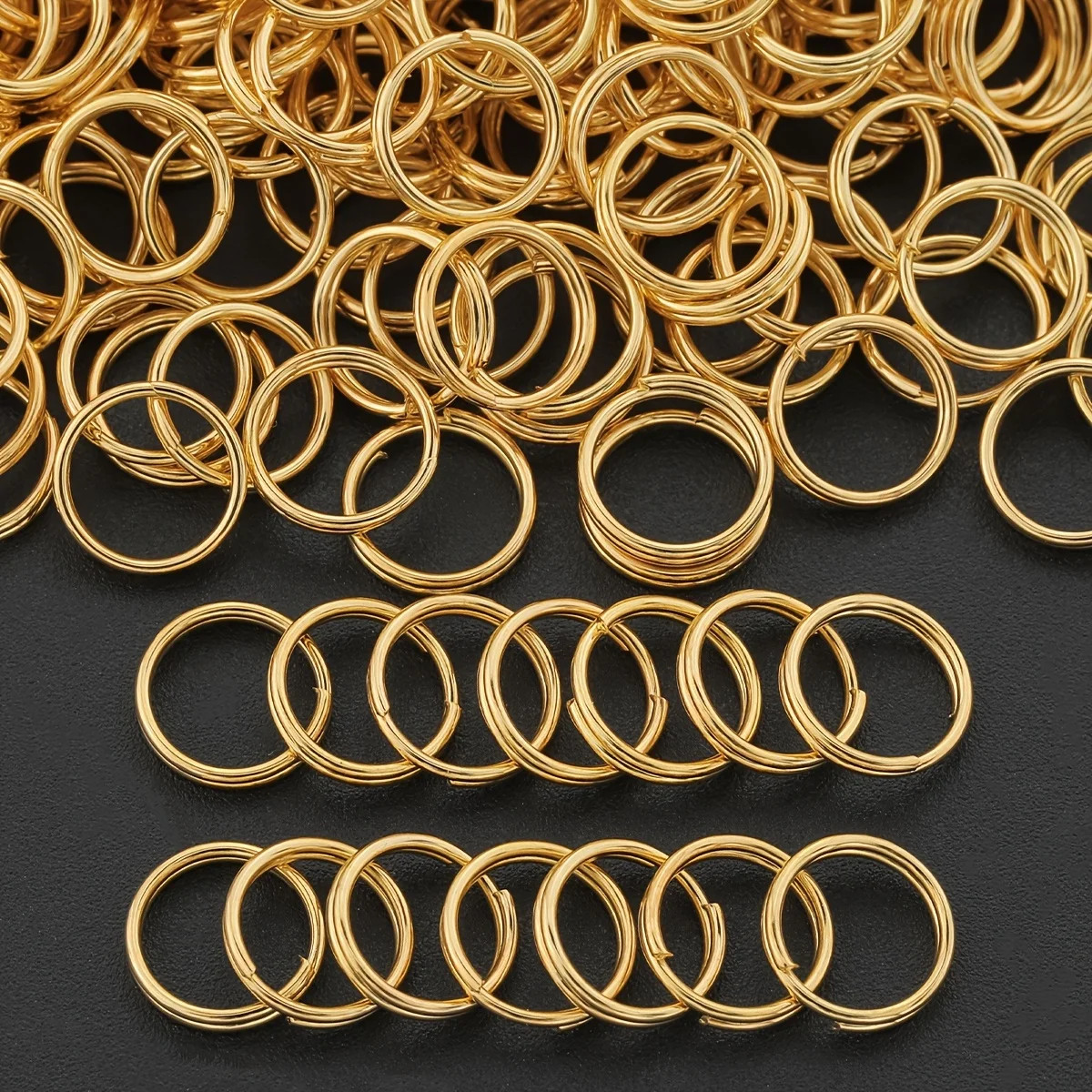 50-200PCS 4-20Mm Open Jump Rings Double Loops Gold Color Split Rings Connectors