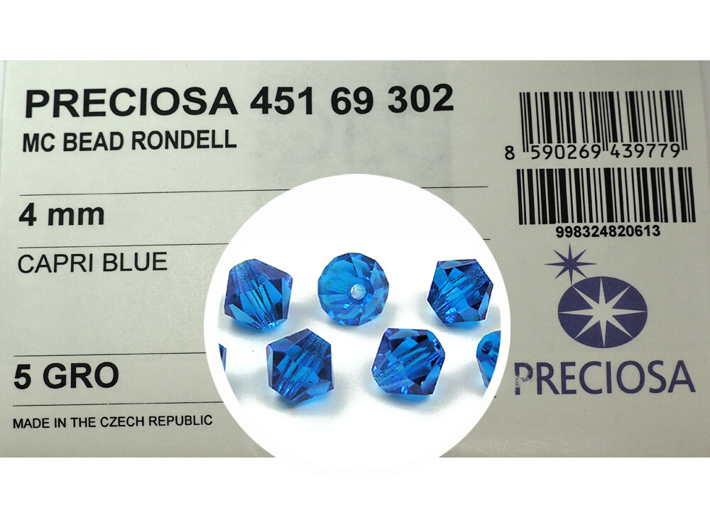 Czech Bicone Crystal Beads Capri Blue 3mm 4mm 6mm 8mm Diamond Rondelle