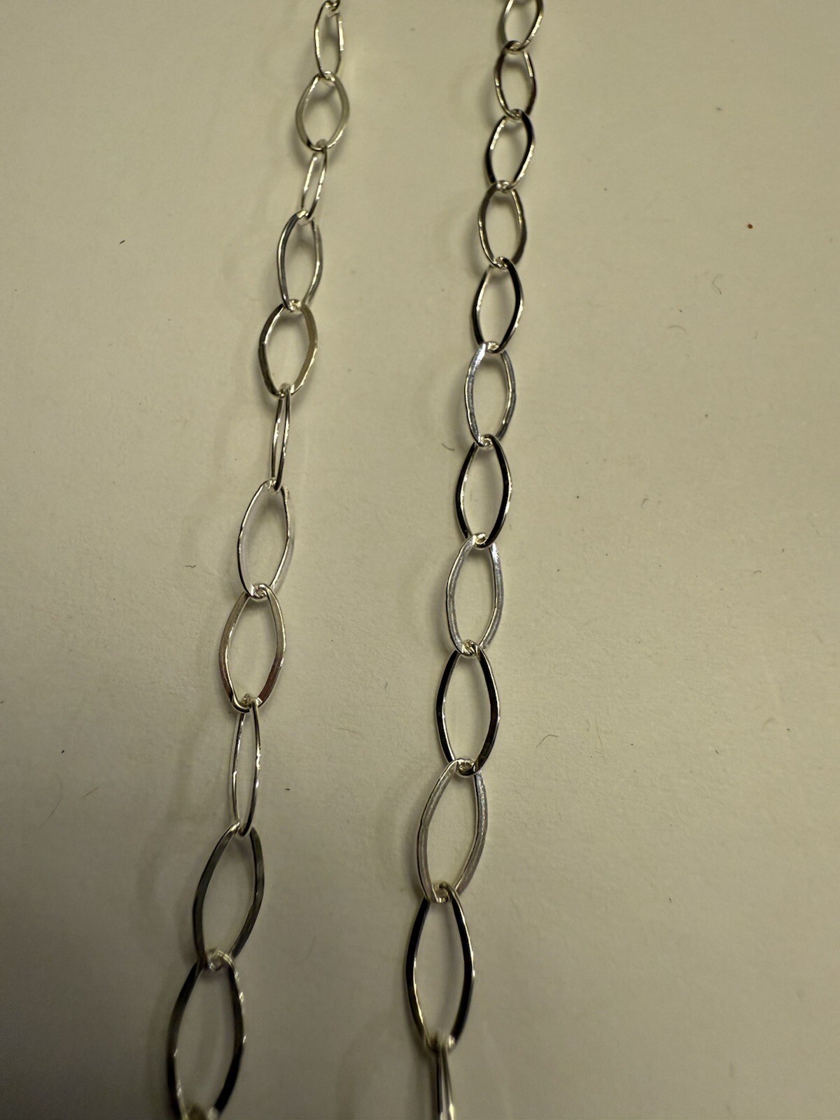 sterling silver oval flat chain 7.5×4.3mm 5ft