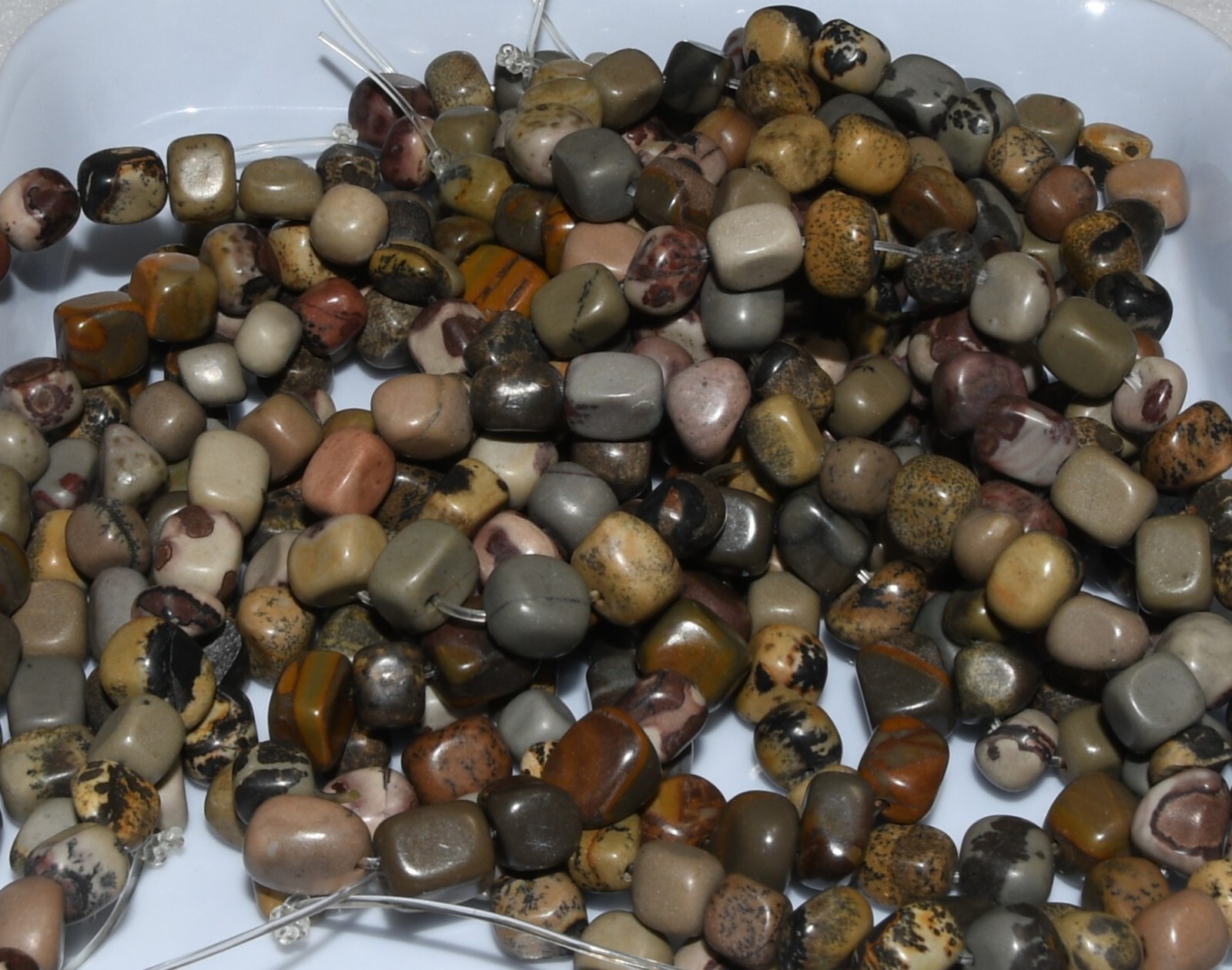 Crazy Horse Stone Medium Pebble Beads 14″ Strand