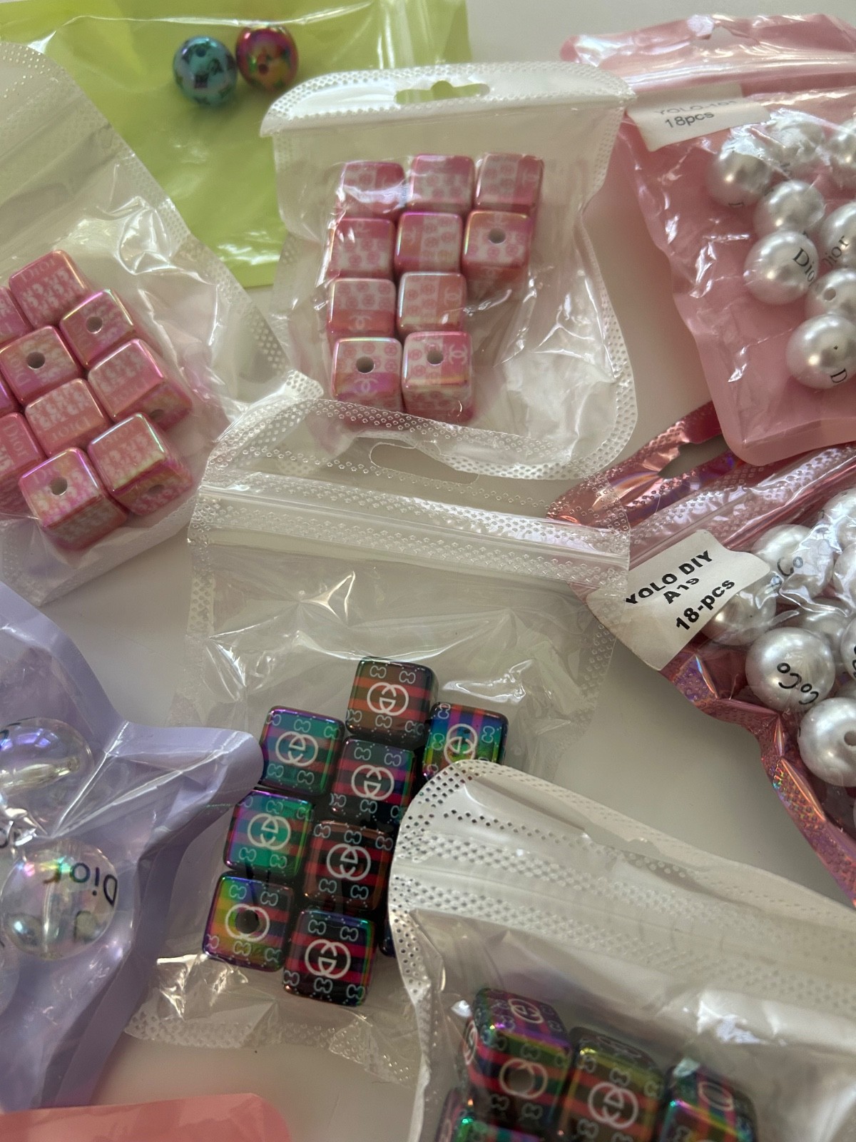 Lot Of 150+ Pieces Mix For Beadable Pens Grab Bag DESIGNER Theme